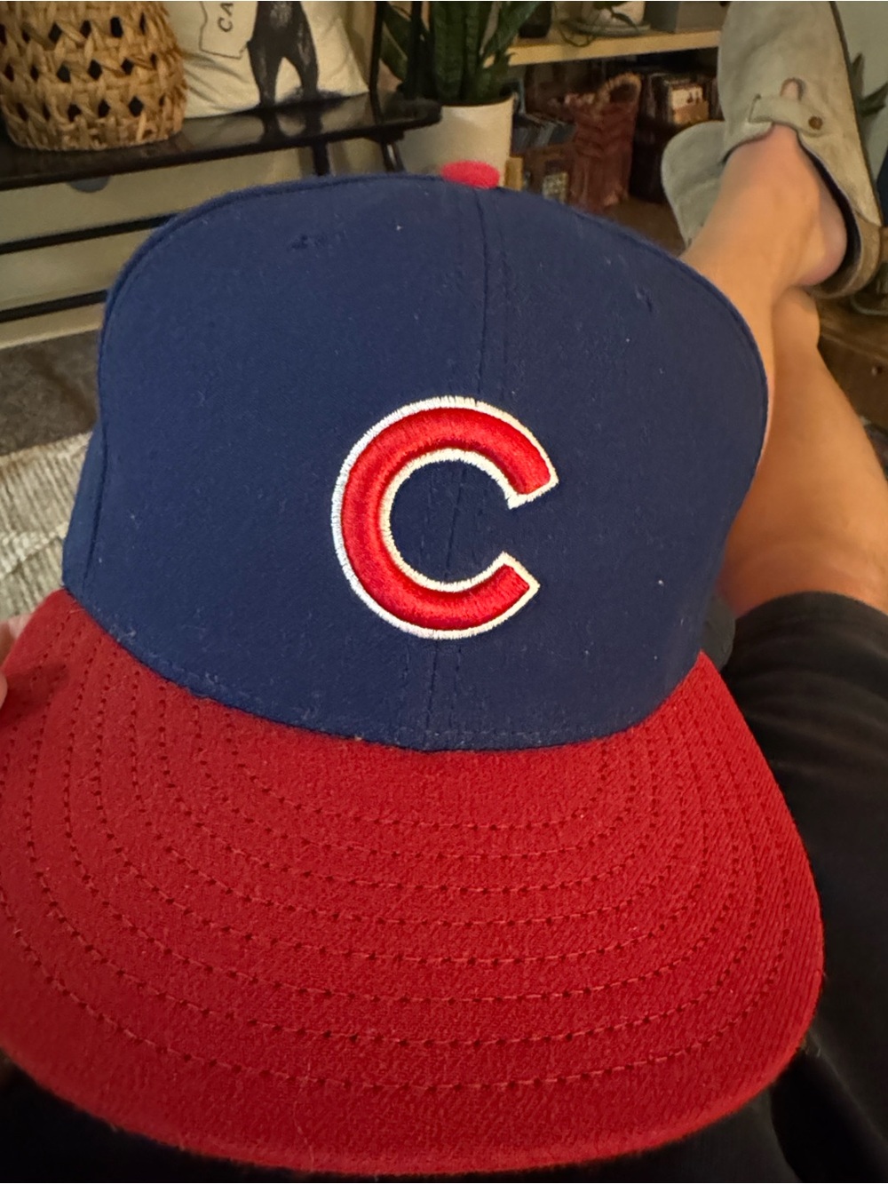 New Era Chicago Cubs Navy Blue and Red Fitted Hat